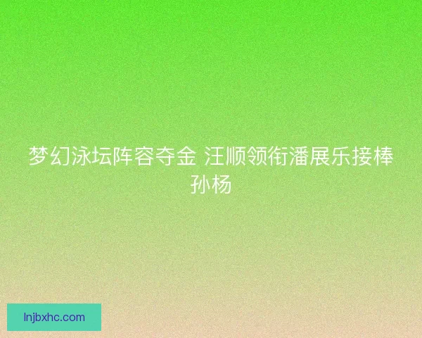 梦幻泳坛阵容夺金 汪顺领衔潘展乐接棒孙杨