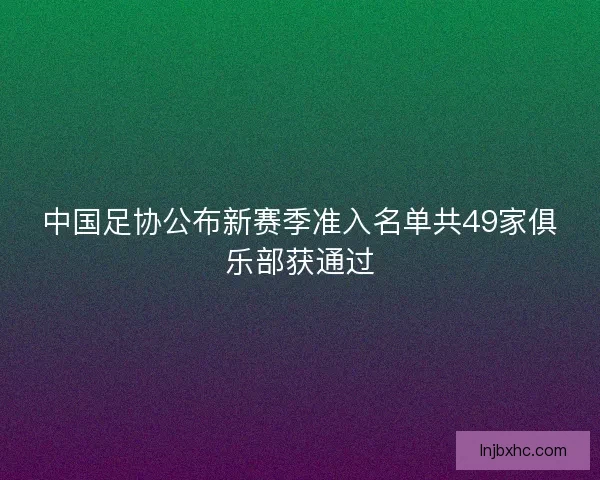 中国足协公布新赛季准入名单共49家俱乐部获通过 中国足协公布新赛季准入名单共49家俱乐部获通过
